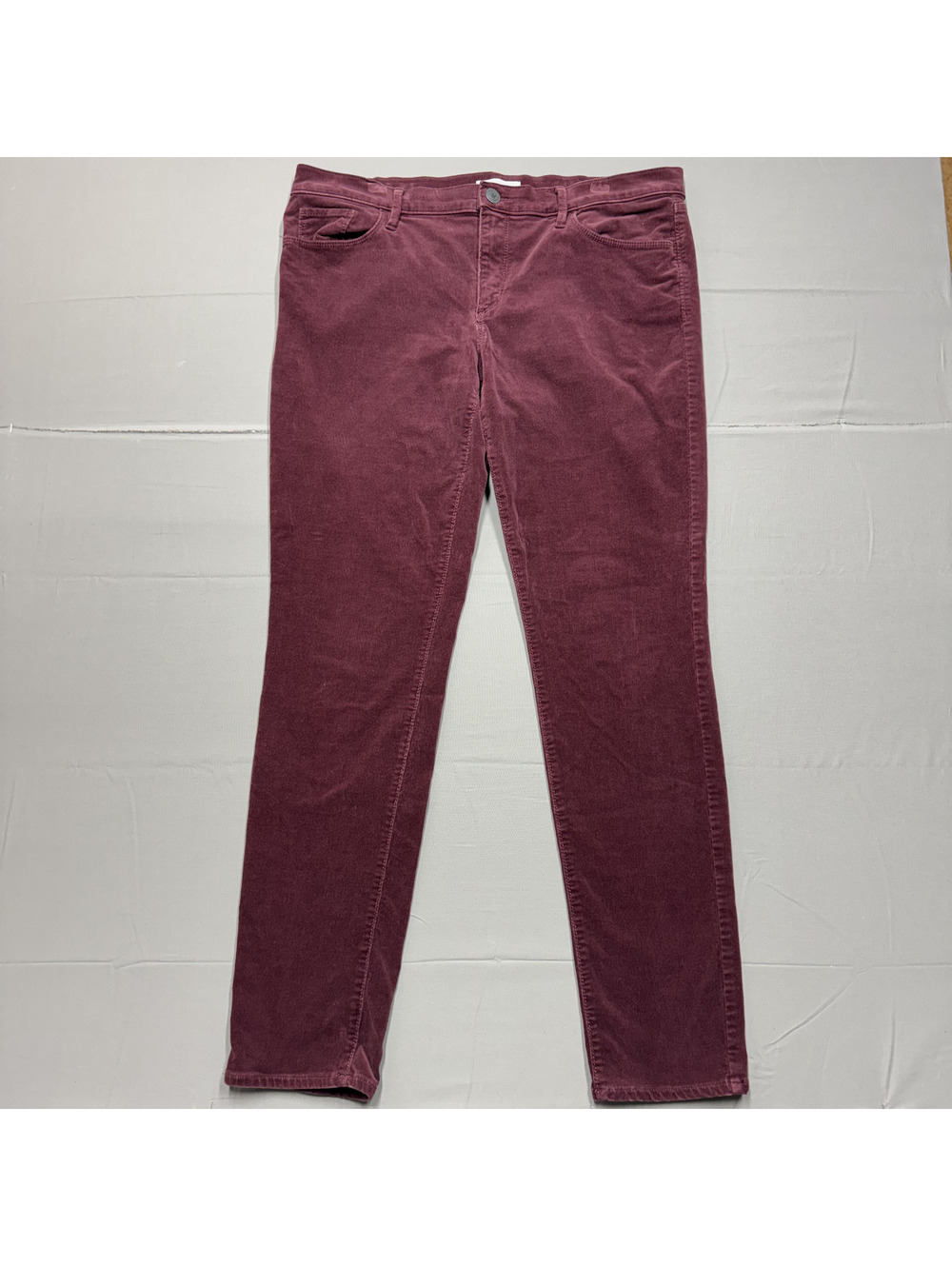 LOFT Womens Modern Skinny Corduroy Pants Size 12 Burgundy Stretch 5-Pocket